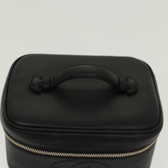 CHANEL Vanity Cosmetic Pouch Caviar Skin Black CC Auth bs6497 - Picture 6 of 16